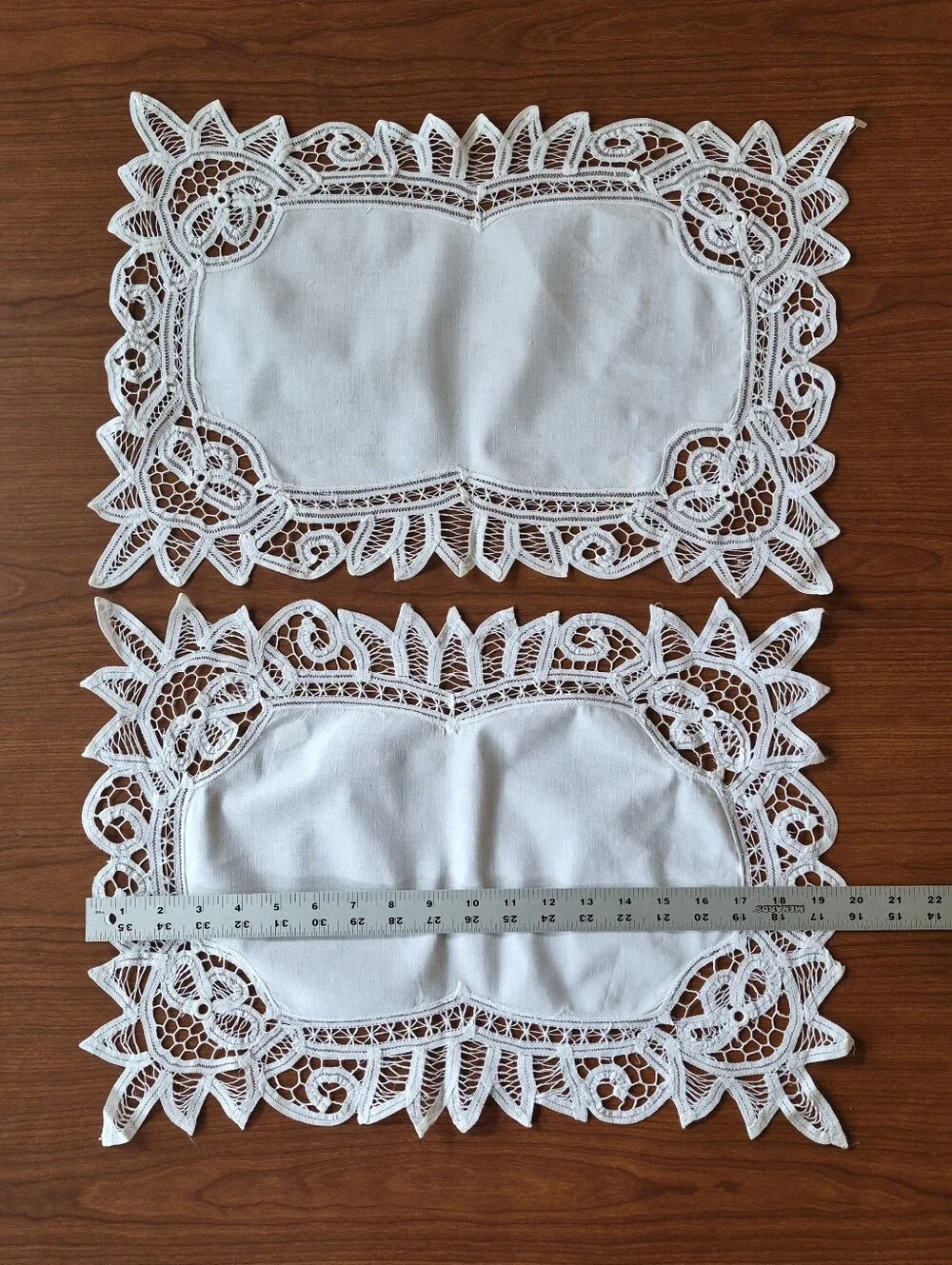 3 - Vintage Battenburg Doily Placemat Cottagecore Victorian Farmhouse Old World